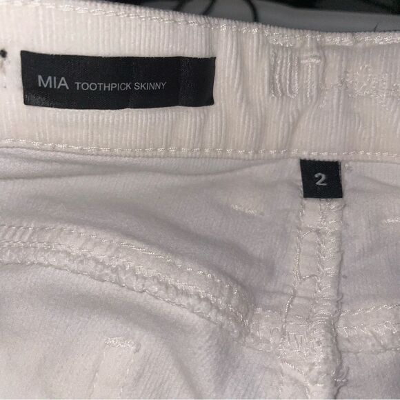 Kut from the Kloth Size 2 Mia Toothpick Skinny White Corduroy Pants - Picture 7 of 8